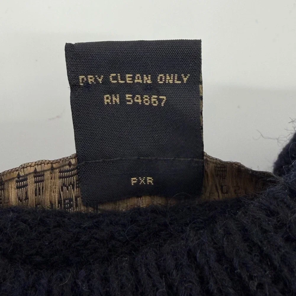 Vintage 90's Abercrombie Fitch Men's Black Shetland Wool Mock Neck Sweater Small